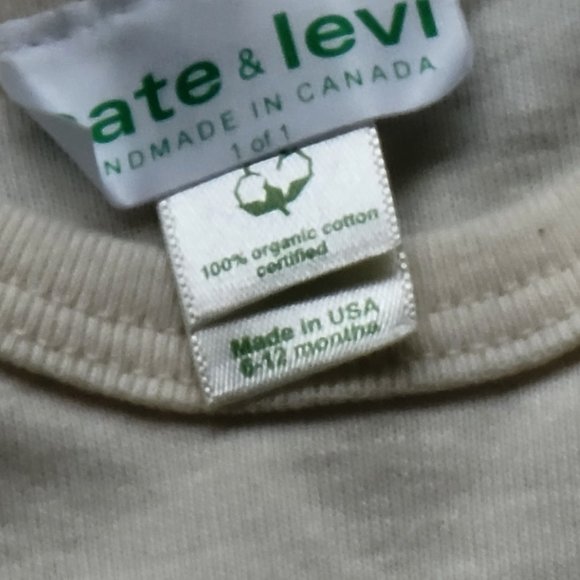 CATE & LEVI Organic Onesie - Baby - Made in Canada NEW NWT 6-12mo Alligator Croc - Picture 4 of 4